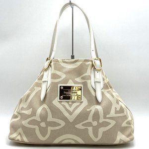 LOUIS VUITTON Cream Leather Tote Bag